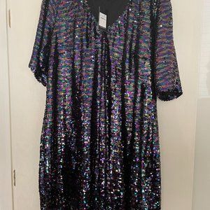 City Chic Sequin Shift Dress